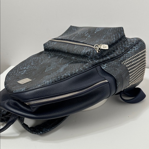 💯Authentic MCM Snakeskin Embossed Visetos Studded Medium Stark Backpack🍀 - Picture 14 of 17